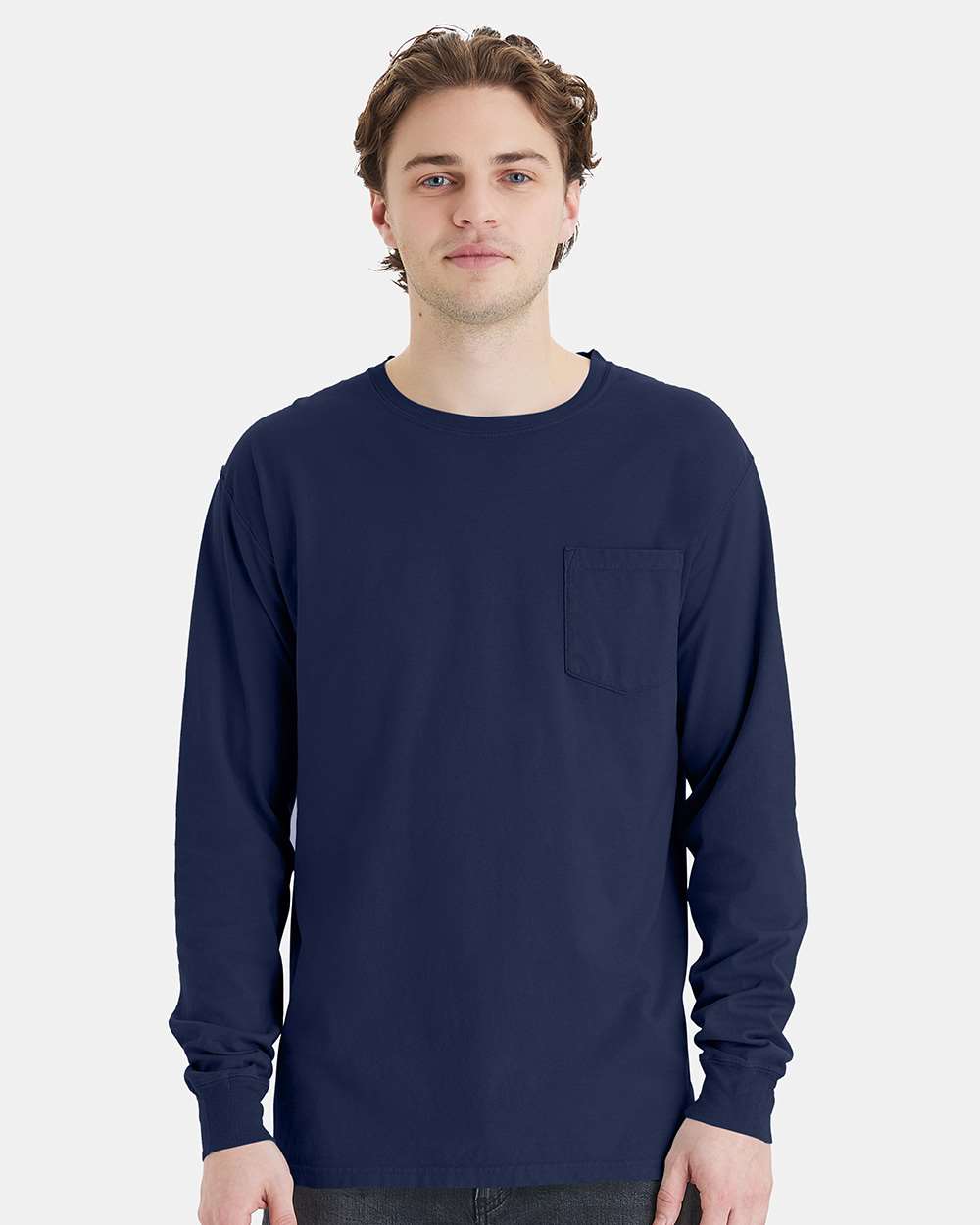 ComfortWash by Hanes-GDH250-Garment-Dyed Long Sleeve T-Shirt With a Pocket - Image 100