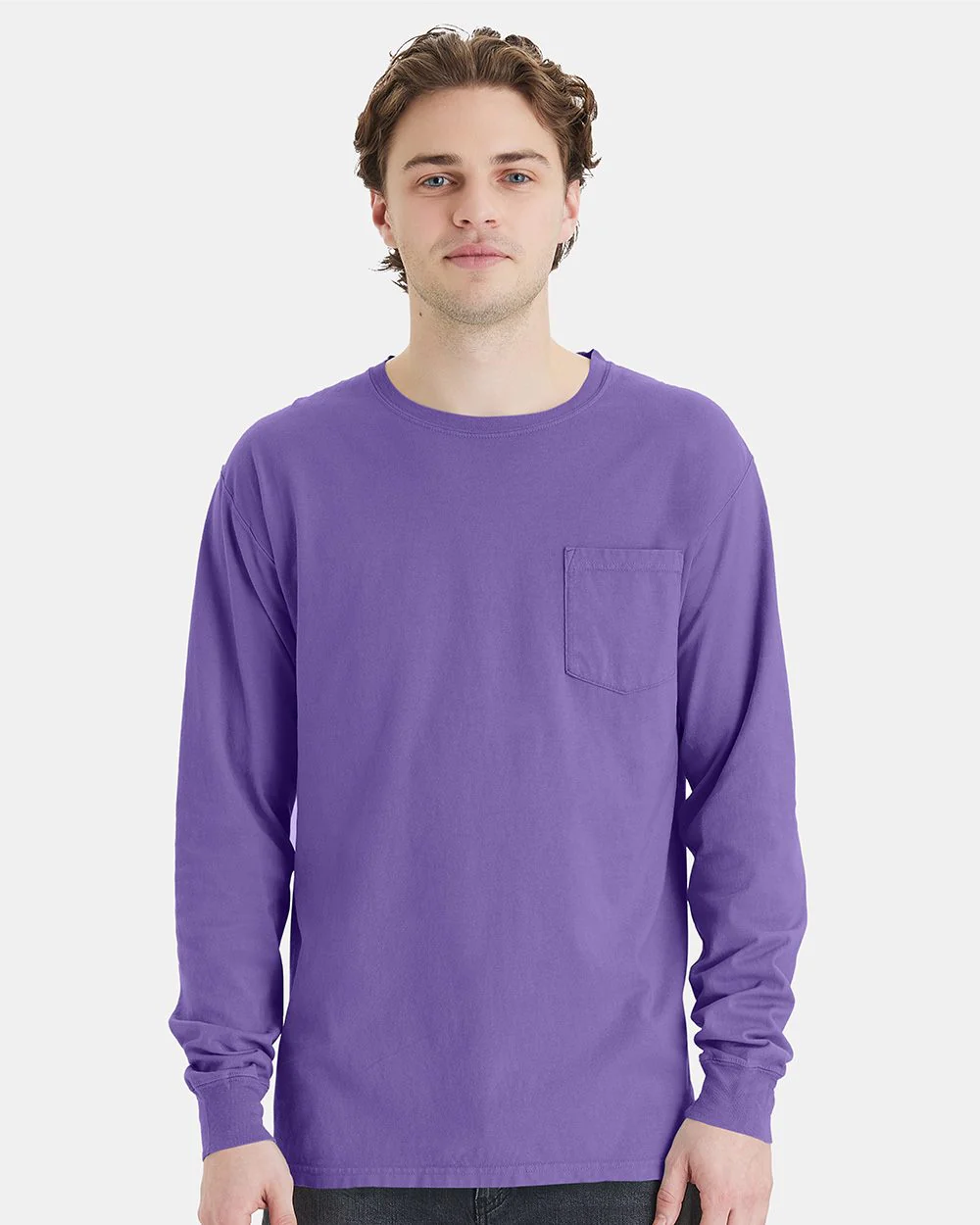 ComfortWash by Hanes-GDH250-Garment-Dyed Long Sleeve T-Shirt With a Pocket - Image 13