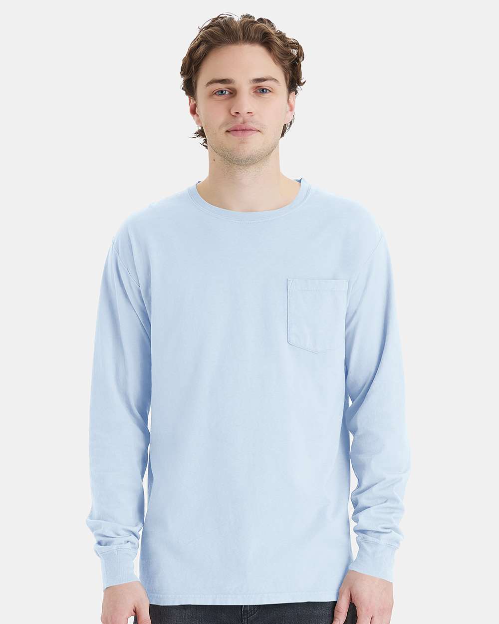 ComfortWash by Hanes-GDH250-Garment-Dyed Long Sleeve T-Shirt With a Pocket - Image 136