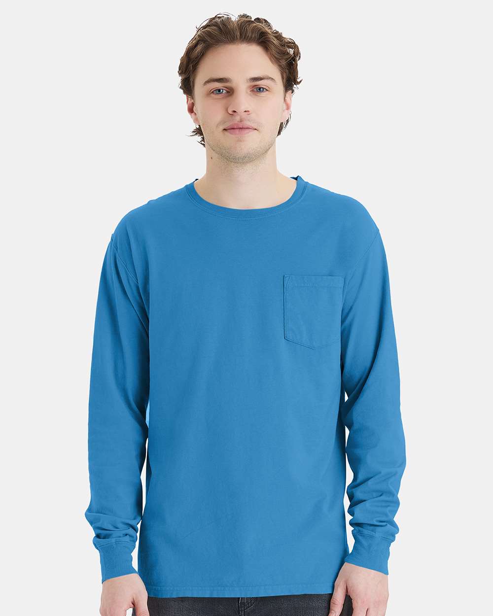 ComfortWash by Hanes-GDH250-Garment-Dyed Long Sleeve T-Shirt With a Pocket - Image 157