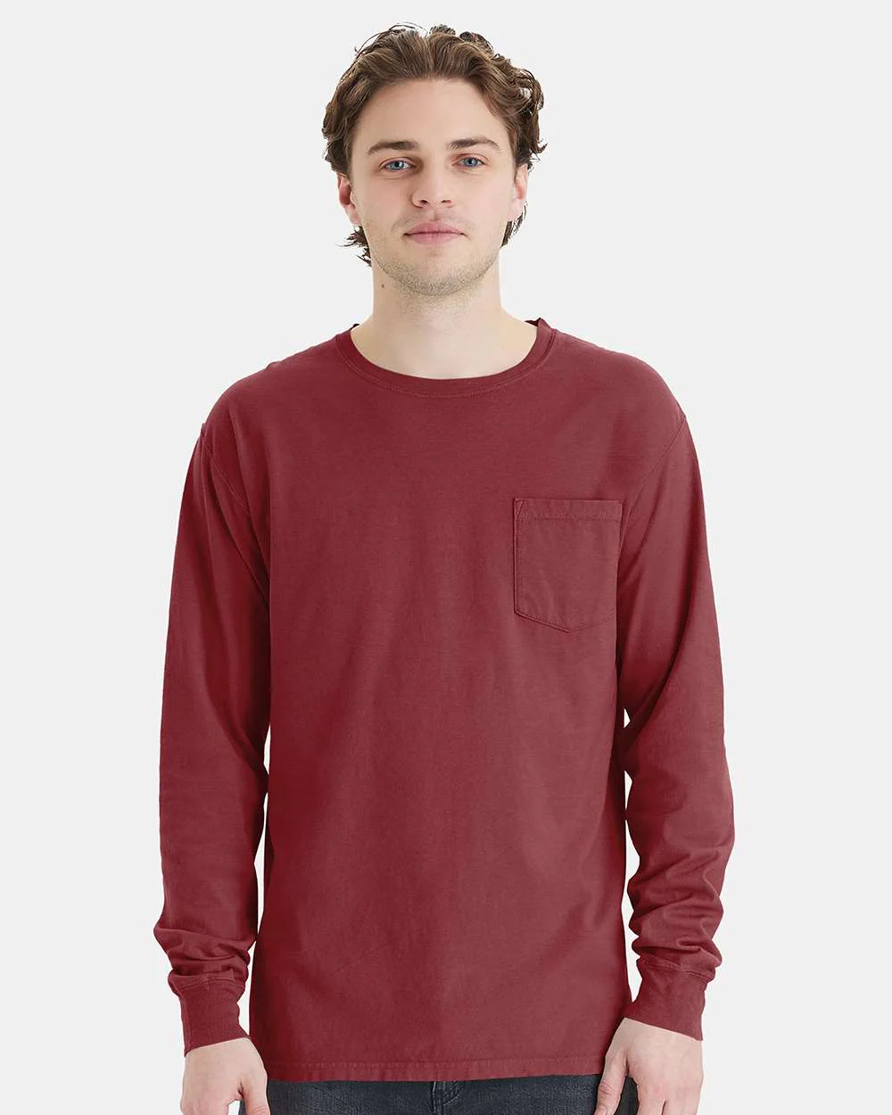 ComfortWash by Hanes-GDH250-Garment-Dyed Long Sleeve T-Shirt With a Pocket - Image 16