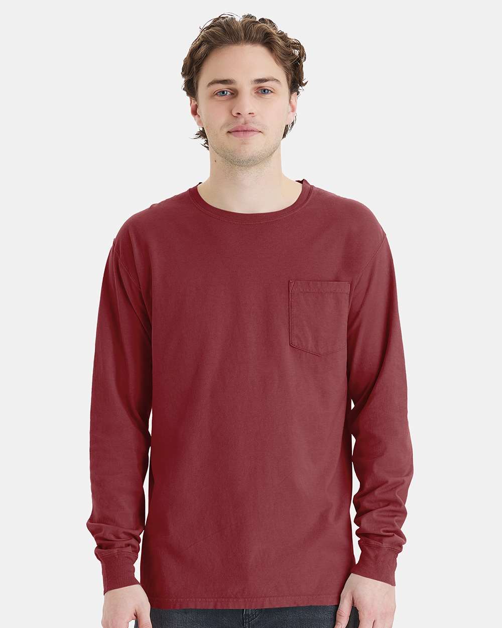 ComfortWash by Hanes-GDH250-Garment-Dyed Long Sleeve T-Shirt With a Pocket - Image 17
