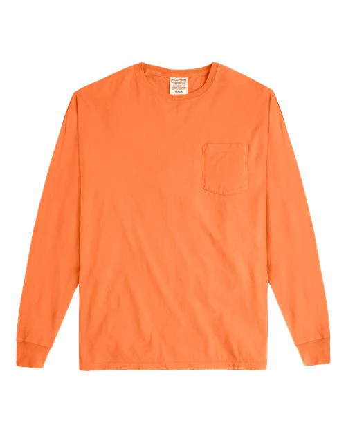ComfortWash by Hanes-GDH250-Garment-Dyed Long Sleeve T-Shirt With a Pocket - Image 174