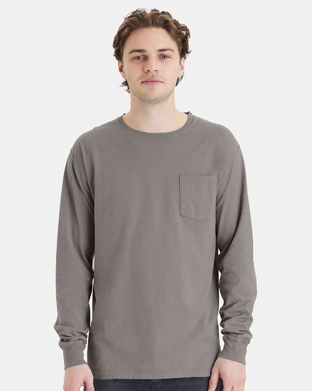 ComfortWash by Hanes-GDH250-Garment-Dyed Long Sleeve T-Shirt With a Pocket - Image 29