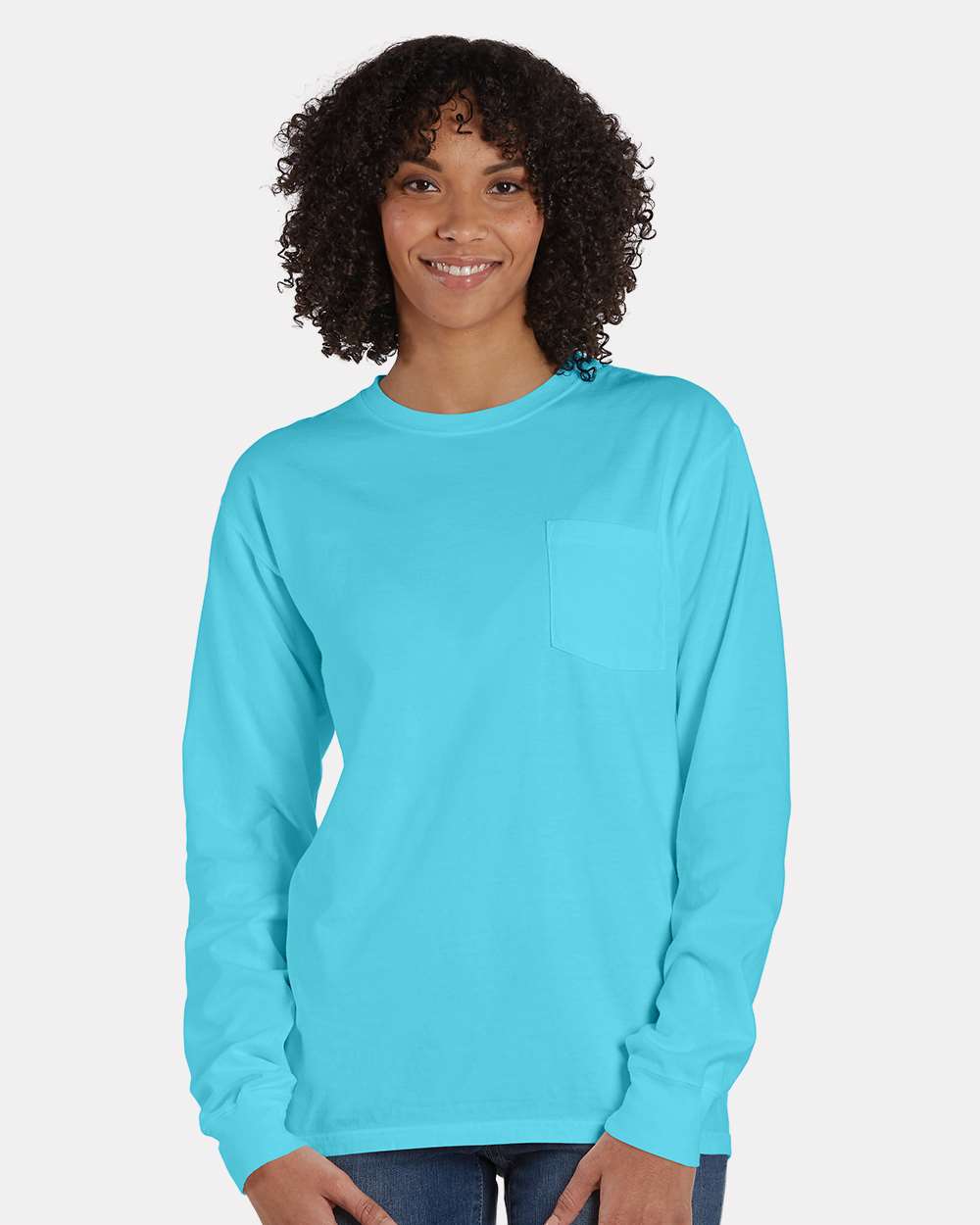 ComfortWash by Hanes-GDH250-Garment-Dyed Long Sleeve T-Shirt With a Pocket - Image 60