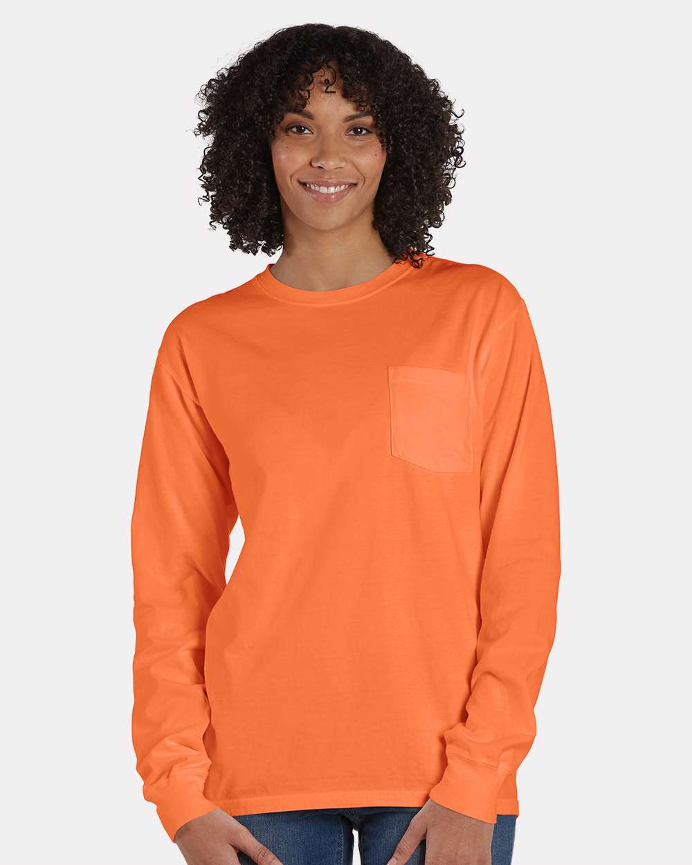 ComfortWash by Hanes-GDH250-Garment-Dyed Long Sleeve T-Shirt With a Pocket - Image 68