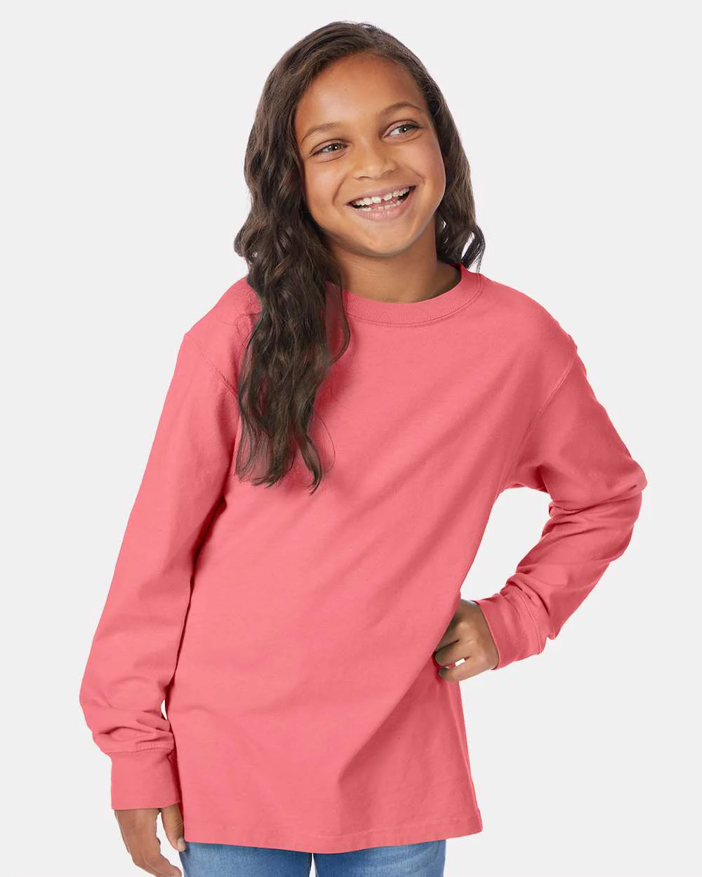 ComfortWash by Hanes-GDH275-Garment-Dyed Youth Long Sleeve T-Shirt - Image 3