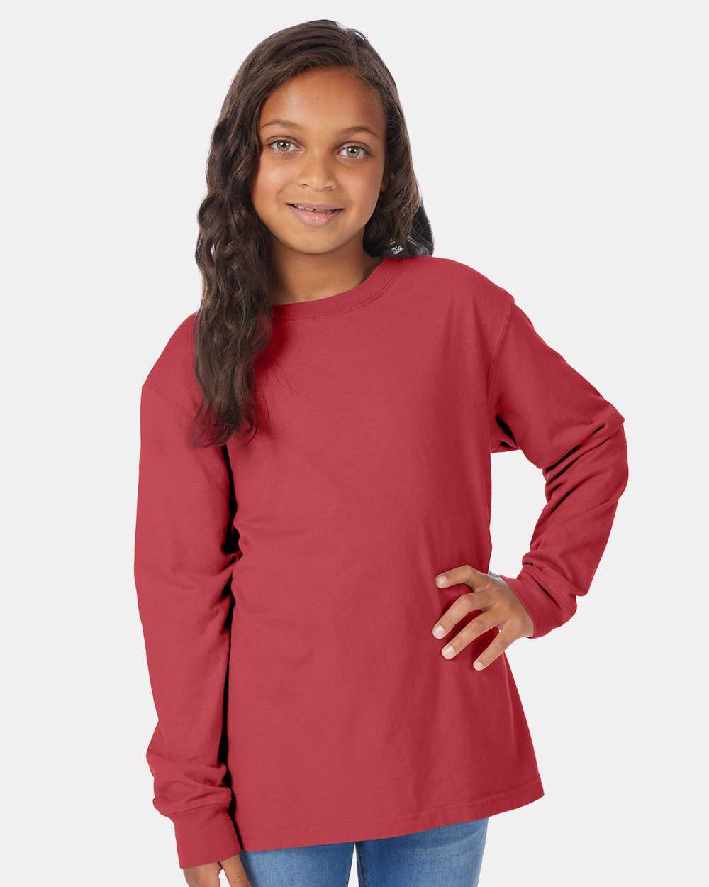 ComfortWash by Hanes-GDH275-Garment-Dyed Youth Long Sleeve T-Shirt - Image 52