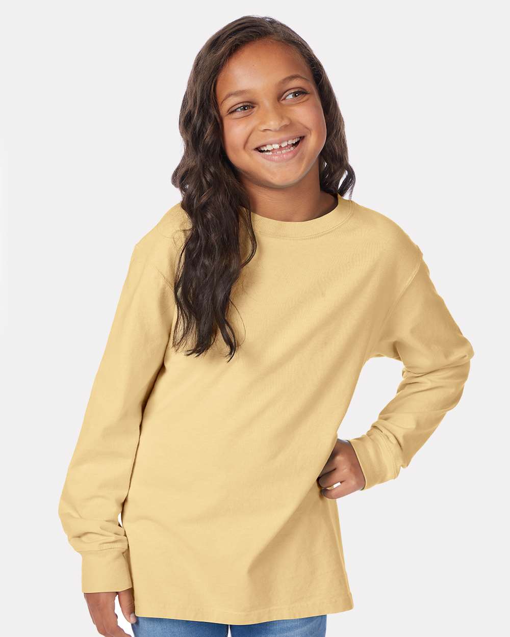 ComfortWash by Hanes-GDH275-Garment-Dyed Youth Long Sleeve T-Shirt - Image 79