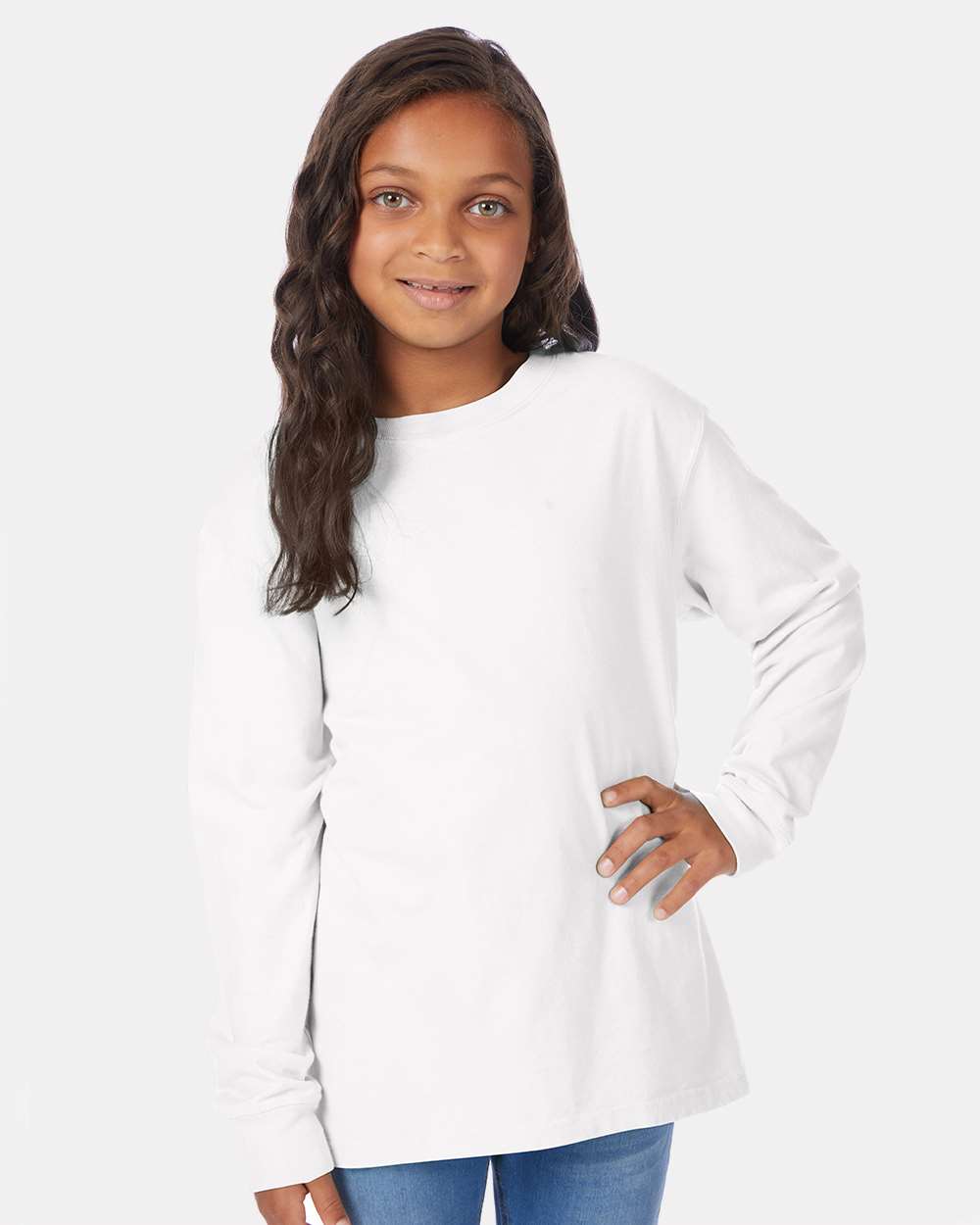 ComfortWash by Hanes-GDH275-Garment-Dyed Youth Long Sleeve T-Shirt - Image 83