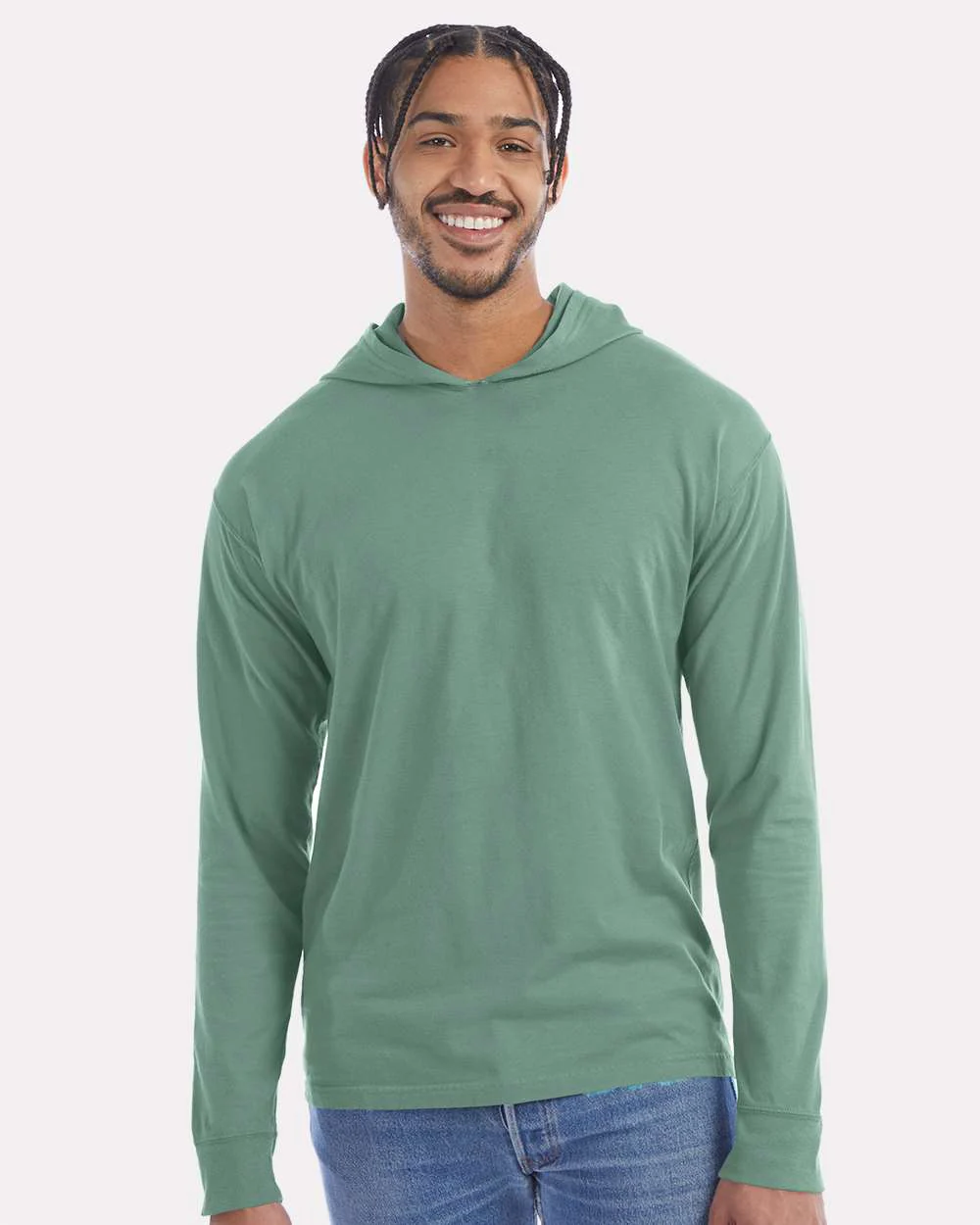 ComfortWash by Hanes-GDH280-Garment-Dyed Jersey Hooded Long Sleeve T-Shirt - Image 17
