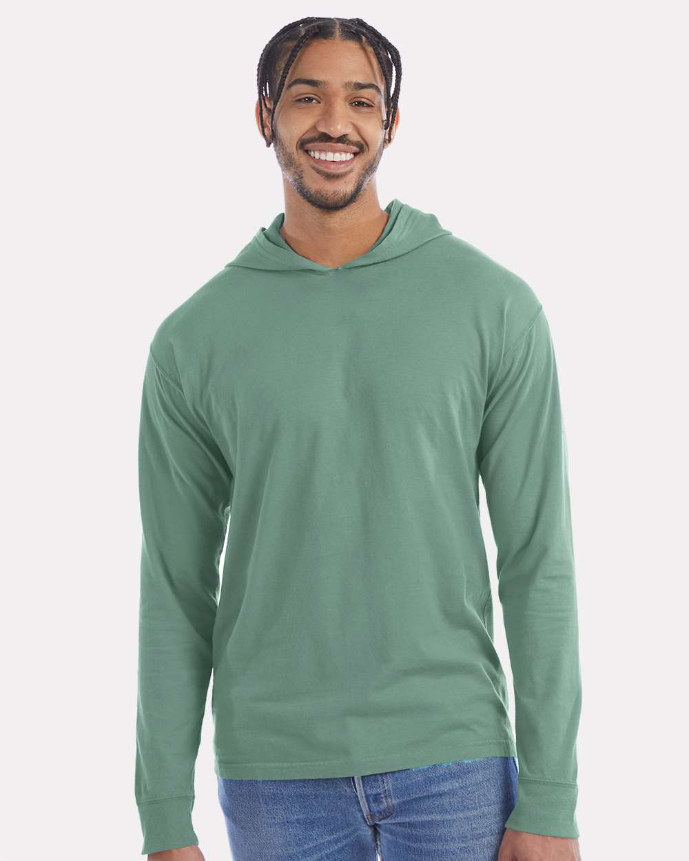 ComfortWash by Hanes-GDH280-Garment-Dyed Jersey Hooded Long Sleeve T-Shirt - Image 59