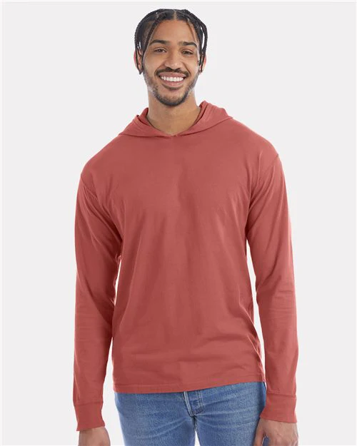 ComfortWash by Hanes-GDH280-Garment-Dyed Jersey Hooded Long Sleeve T-Shirt - Image 93