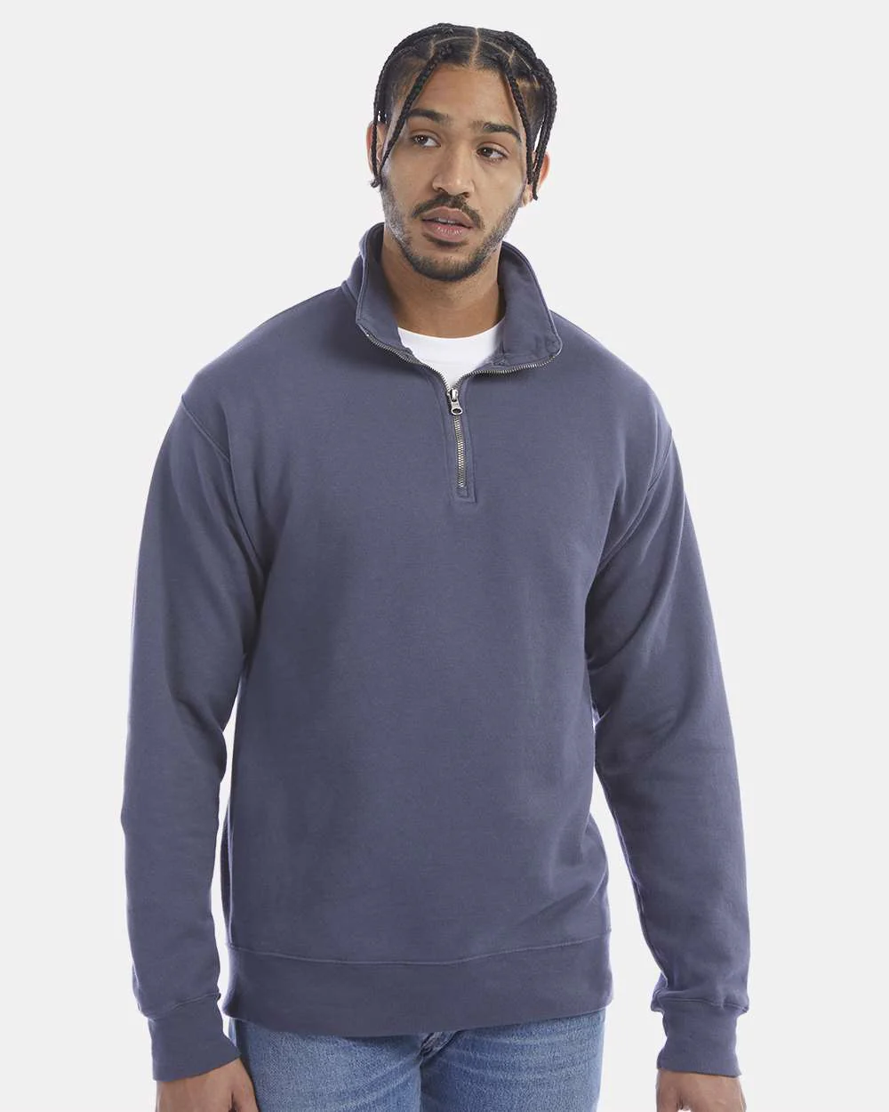ComfortWash by Hanes-GDH425-Garment-Dyed Quarter-Zip Sweatshirt - Image 4