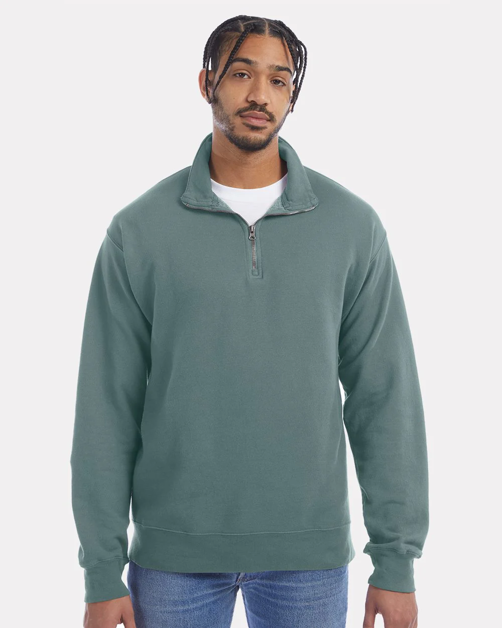 ComfortWash by Hanes-GDH425-Garment-Dyed Quarter-Zip Sweatshirt - Image 7
