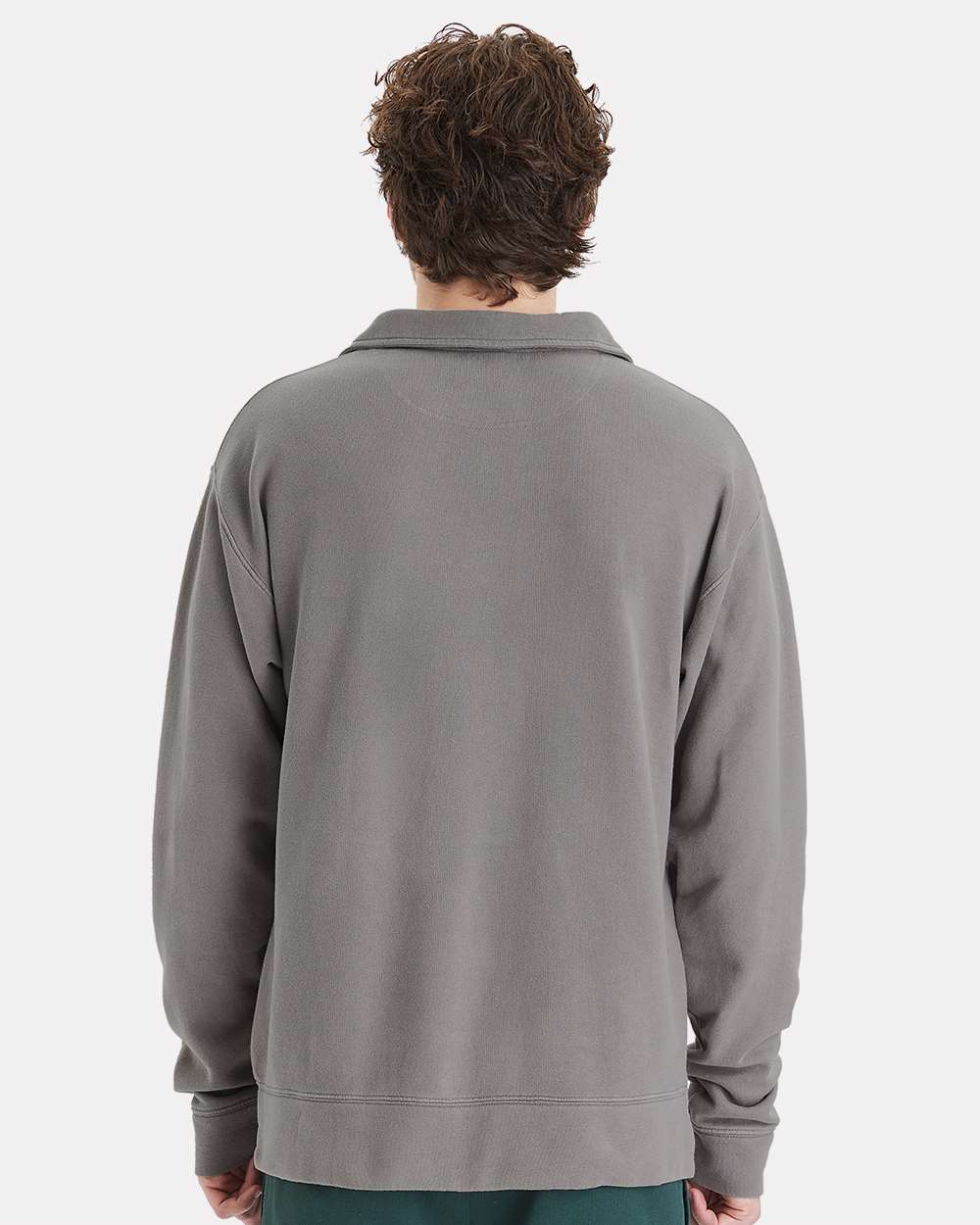 ComfortWash by Hanes-GDH490-Garment-Dyed Polo Collar Sweatshirt - Image 10