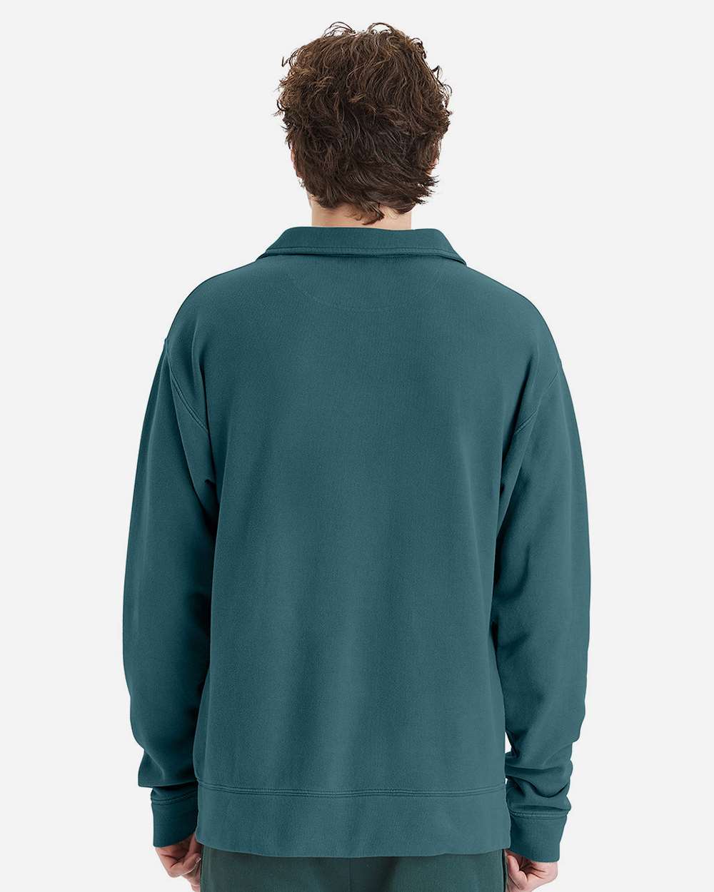 ComfortWash by Hanes-GDH490-Garment-Dyed Polo Collar Sweatshirt - Image 3