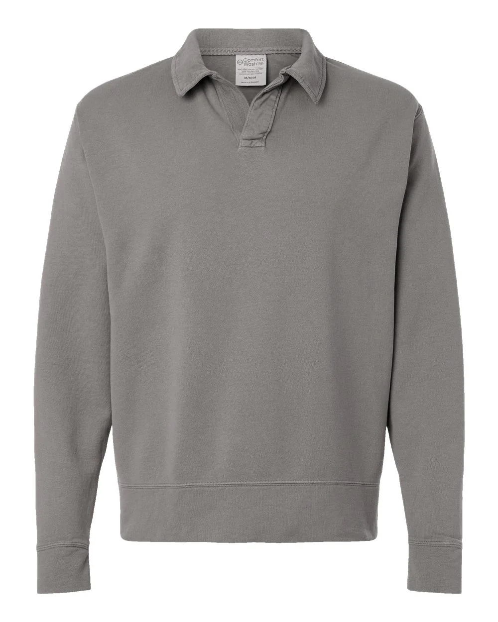 ComfortWash by Hanes-GDH490-Garment-Dyed Polo Collar Sweatshirt - Image 5