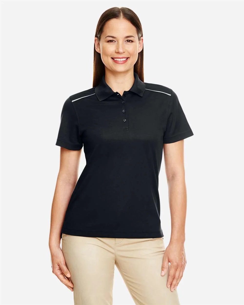 CORE365-78181R-Women's Radiant Performance Piqué Polo with Reflective Piping - Image 2