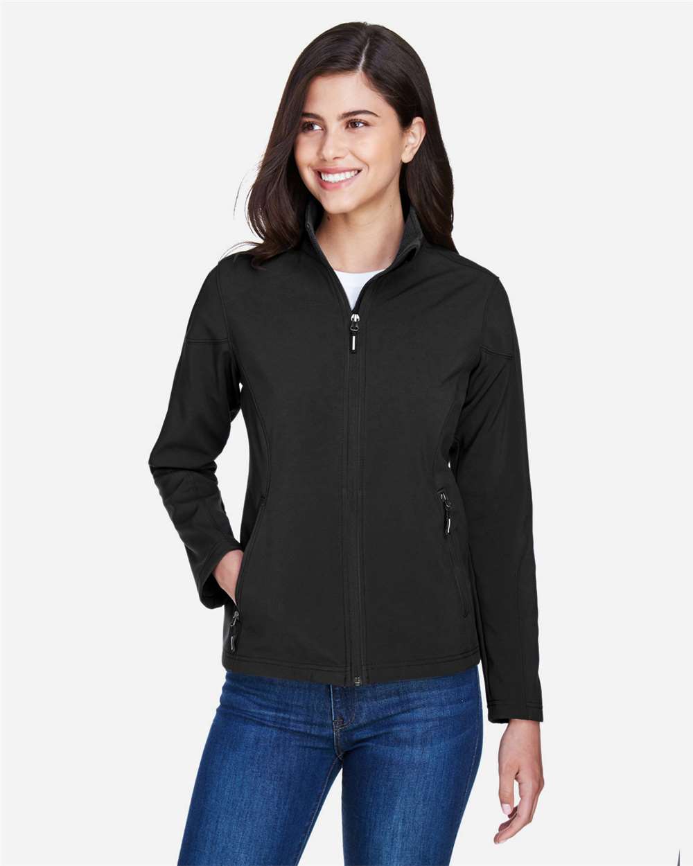 CORE365-78184-Women's Cruise Two-Layer Fleece Bonded Soft Shell Jacket - Image 3