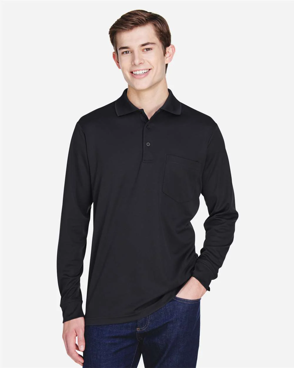 CORE365-88192P-Men's Pinnacle Performance Long Sleeve Piqué Polo with Pocket - Image 3