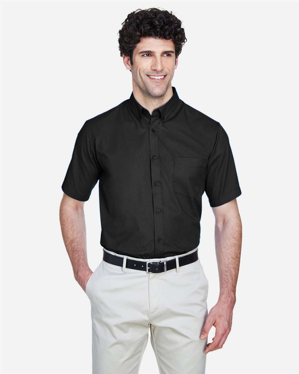 CORE365-88194T-Men's Tall Optimum Short Sleeve Twill Dress Shirt - Image 3