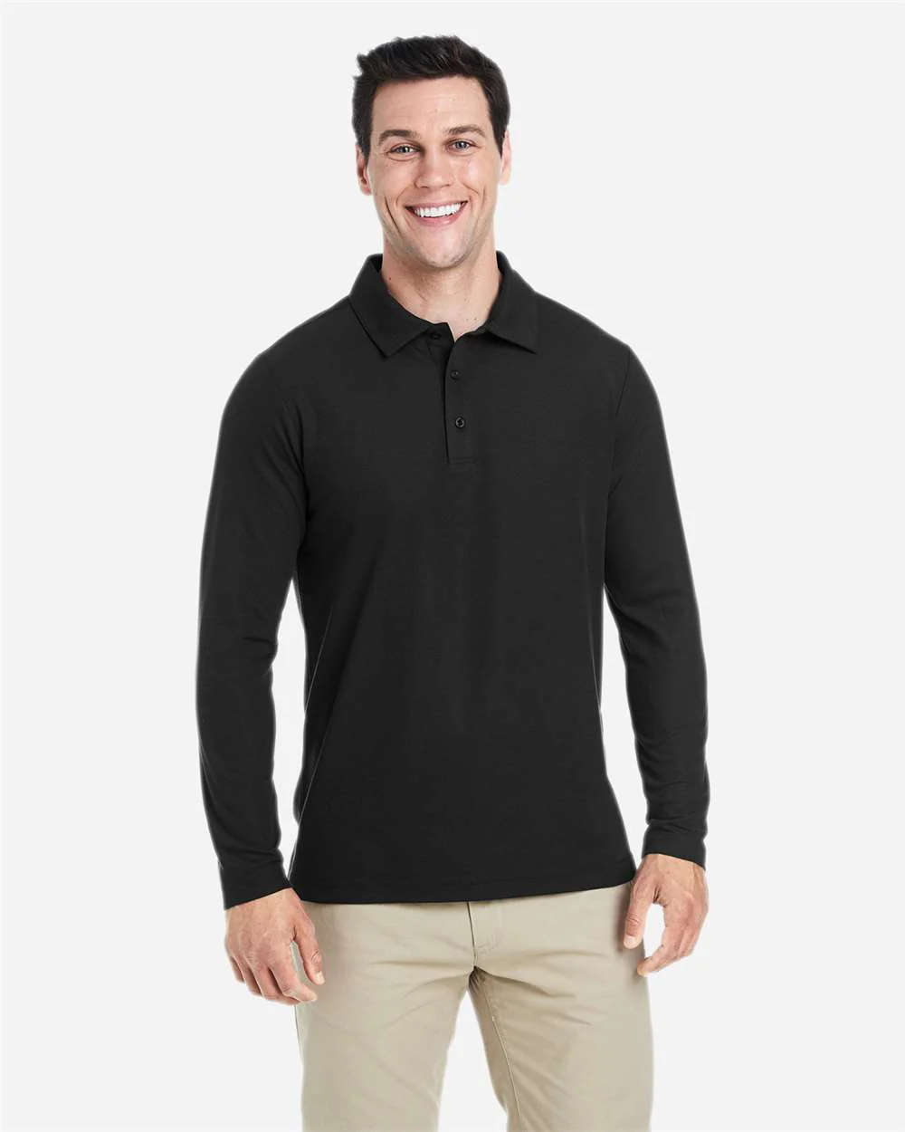 CORE365-CE112L-Men's Fusion ChromaSoft™ Long Sleeve Pique Polo - Image 3