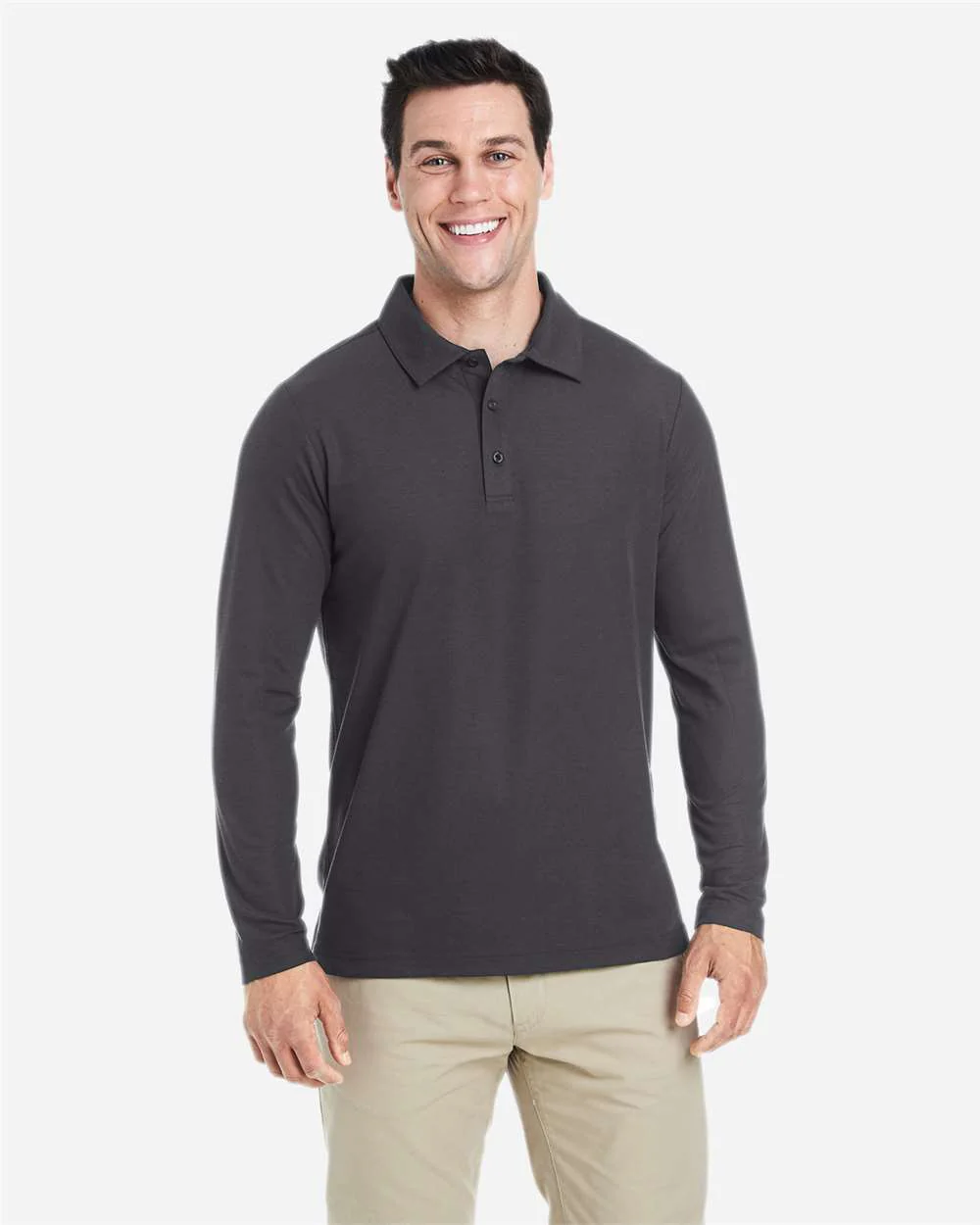 CORE365-CE112L-Men's Fusion ChromaSoft™ Long Sleeve Pique Polo - Image 8