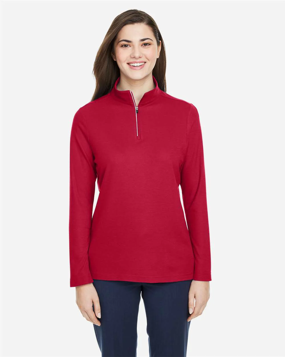 CORE365-CE405W-Women's Fusion ChromaSoft™ Pique Quarter-Zip Pullover - Image 35