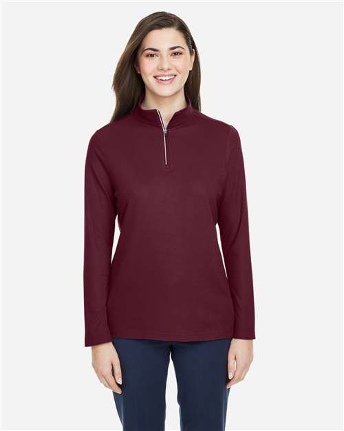 CORE365-CE405W-Women's Fusion ChromaSoft™ Pique Quarter-Zip Pullover - Image 83