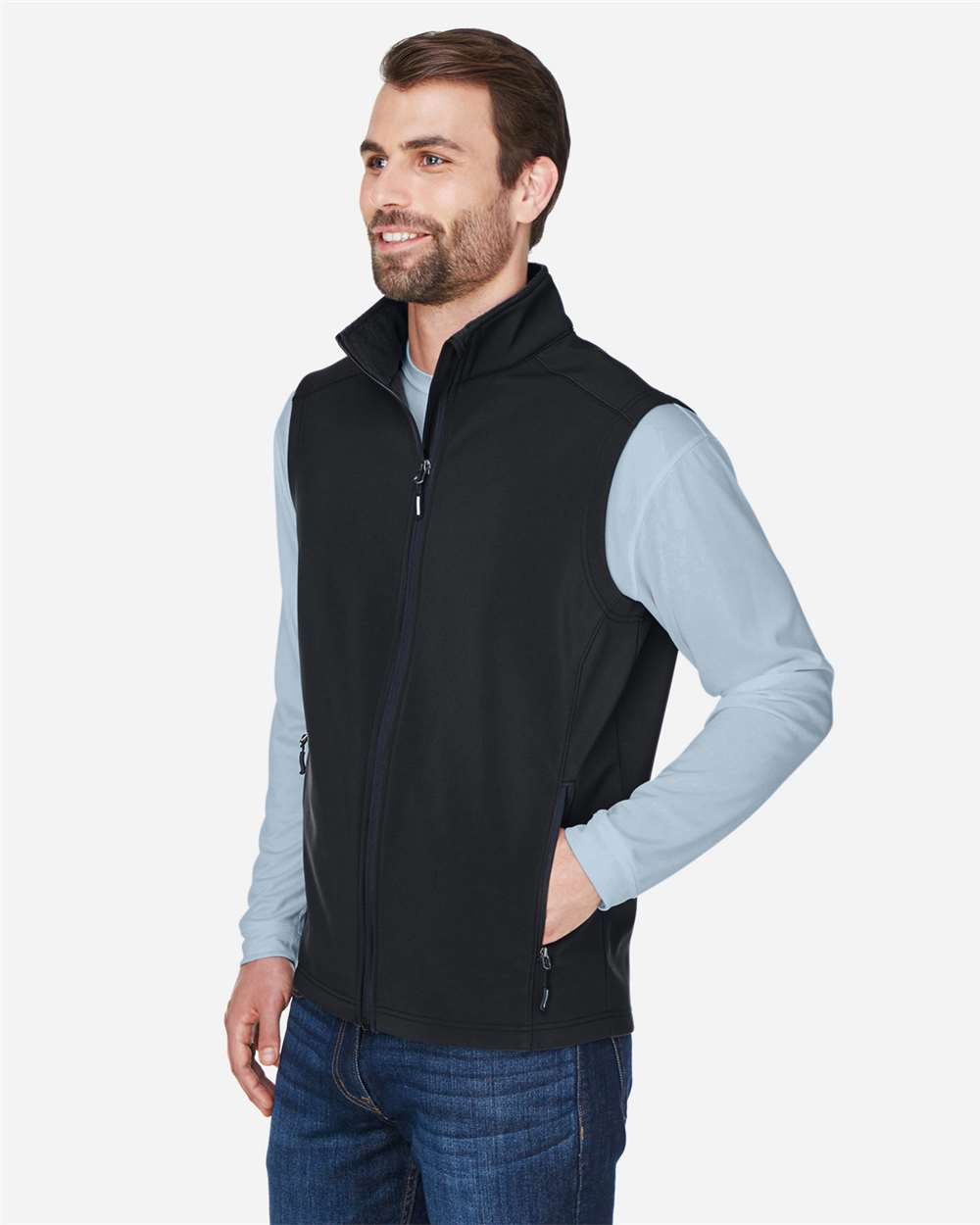 CORE365-CE701-Men's Cruise Two-Layer Fleece Bonded Soft Shell Vest - Image 4