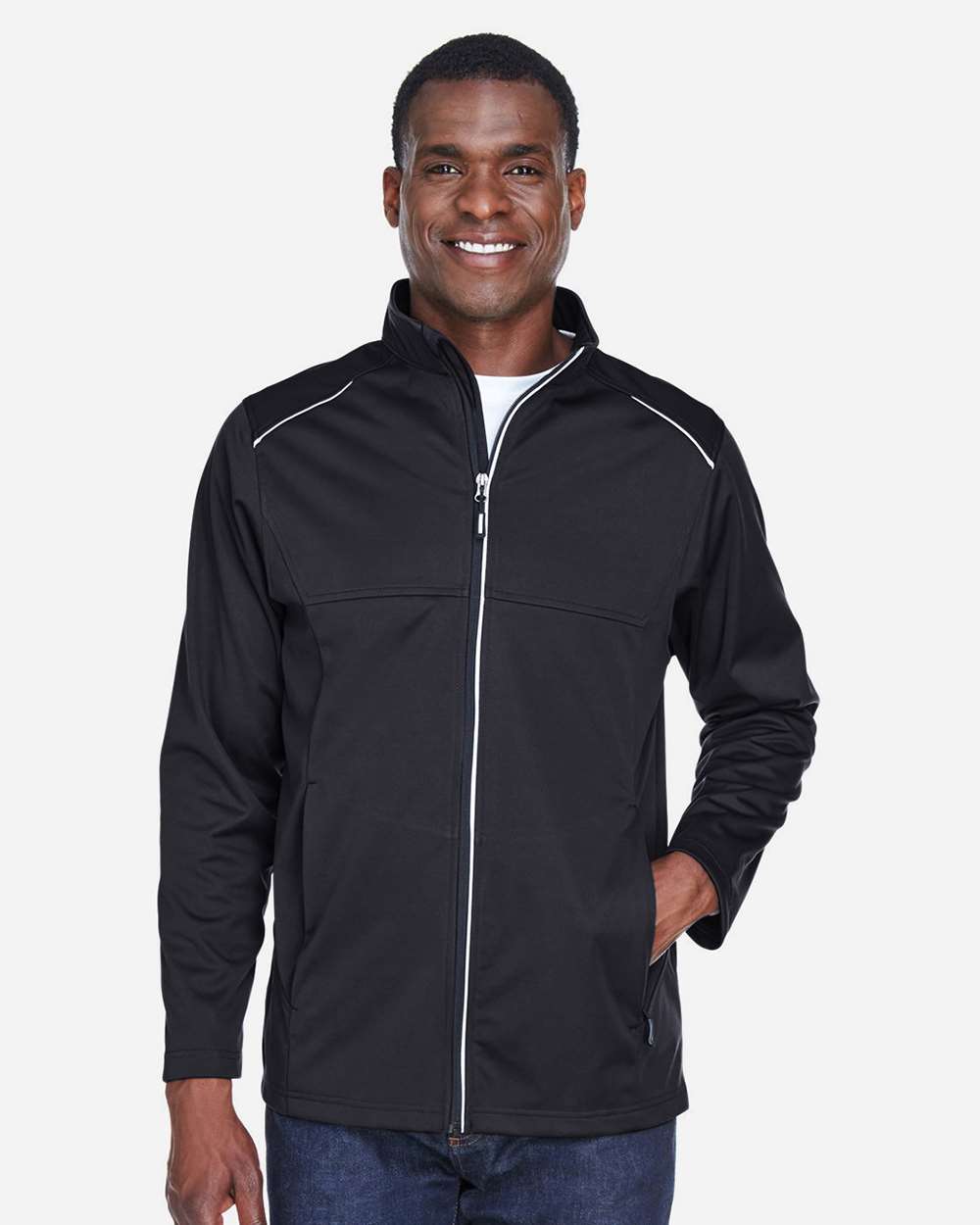 CORE365-CE708T-Men's Tall Techno Lite Three-Layer Knit Tech-Shell - Image 3