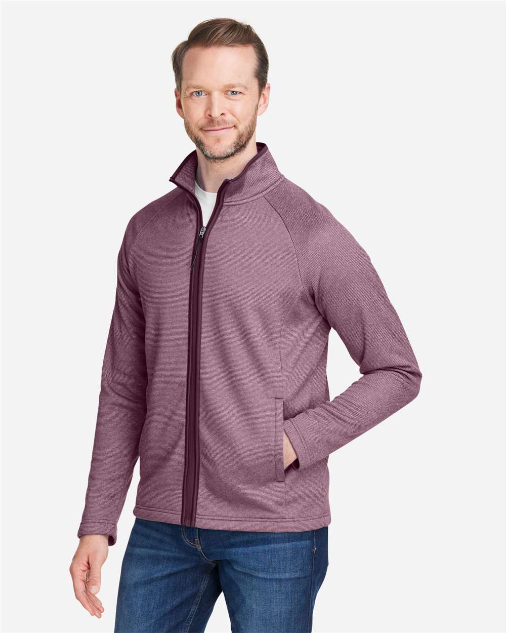 CORE365-CE72-Men's Venture Heathered Stripe Full-Zip - Image 12