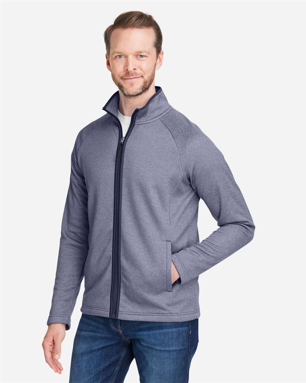 CORE365-CE72-Men's Venture Heathered Stripe Full-Zip - Image 18