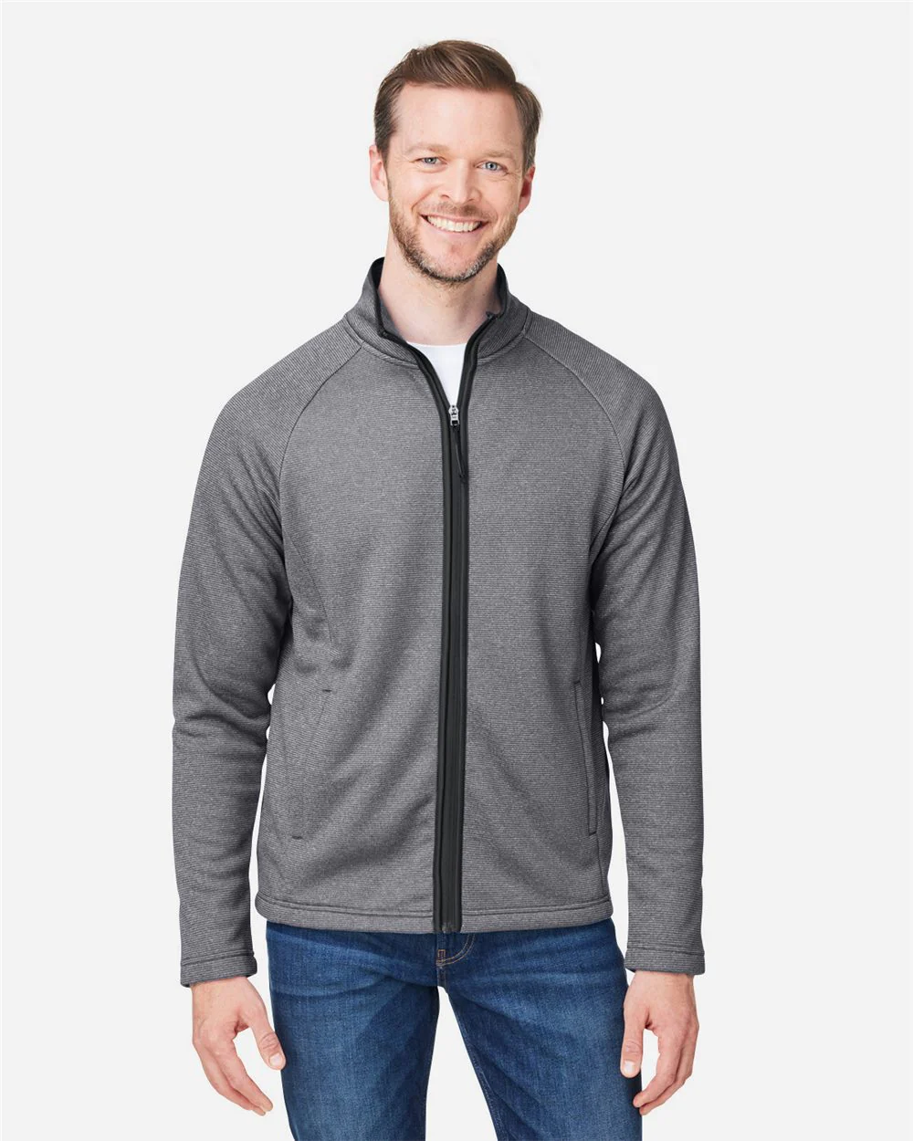 CORE365-CE72-Men's Venture Heathered Stripe Full-Zip - Image 7