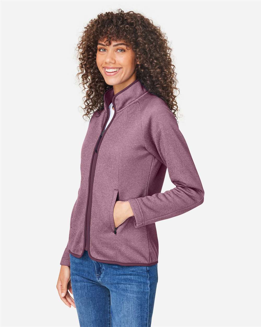 CORE365-CE72W-Women's Venture Heathered Stripe Full-Zip - Image 12