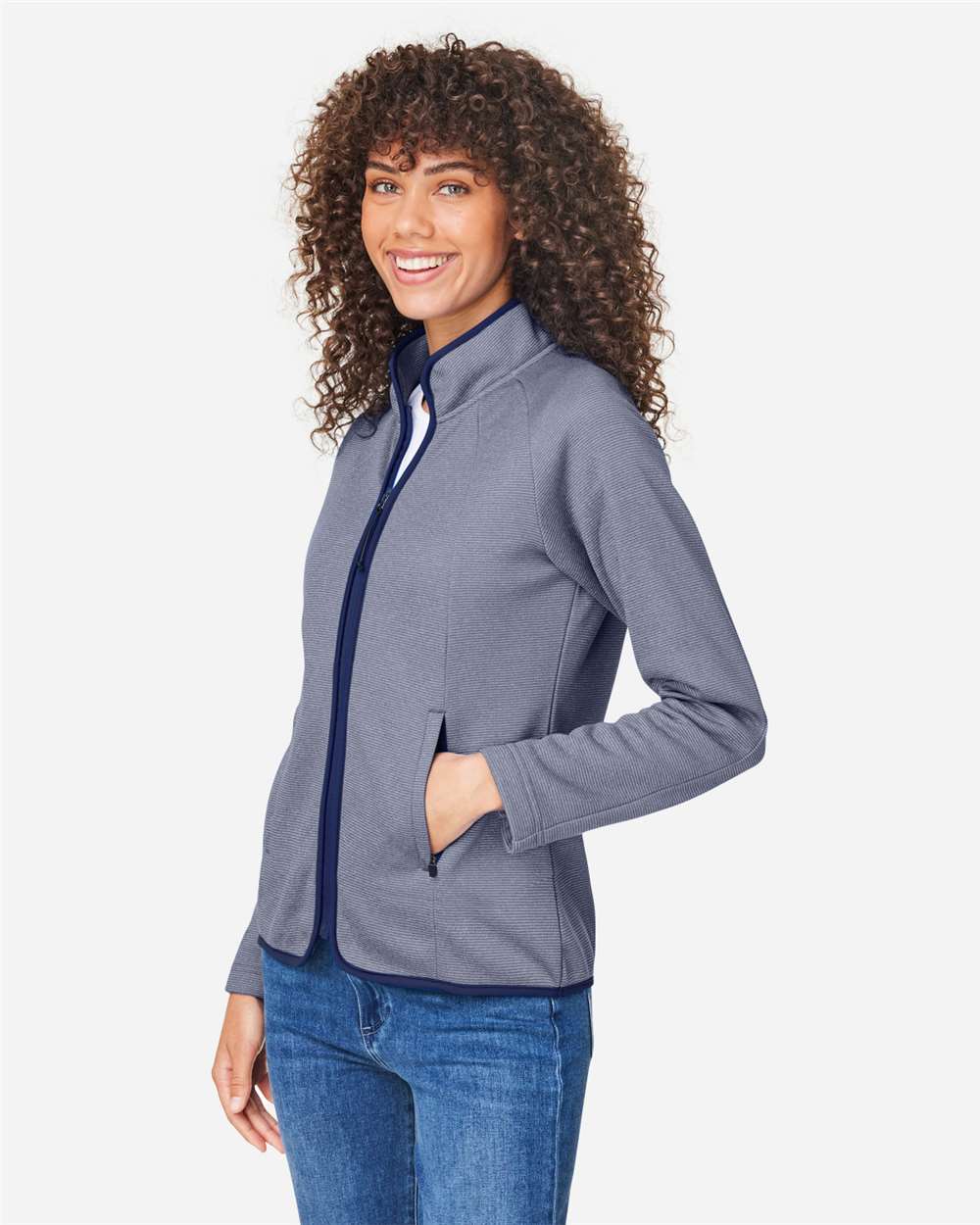 CORE365-CE72W-Women's Venture Heathered Stripe Full-Zip - Image 18