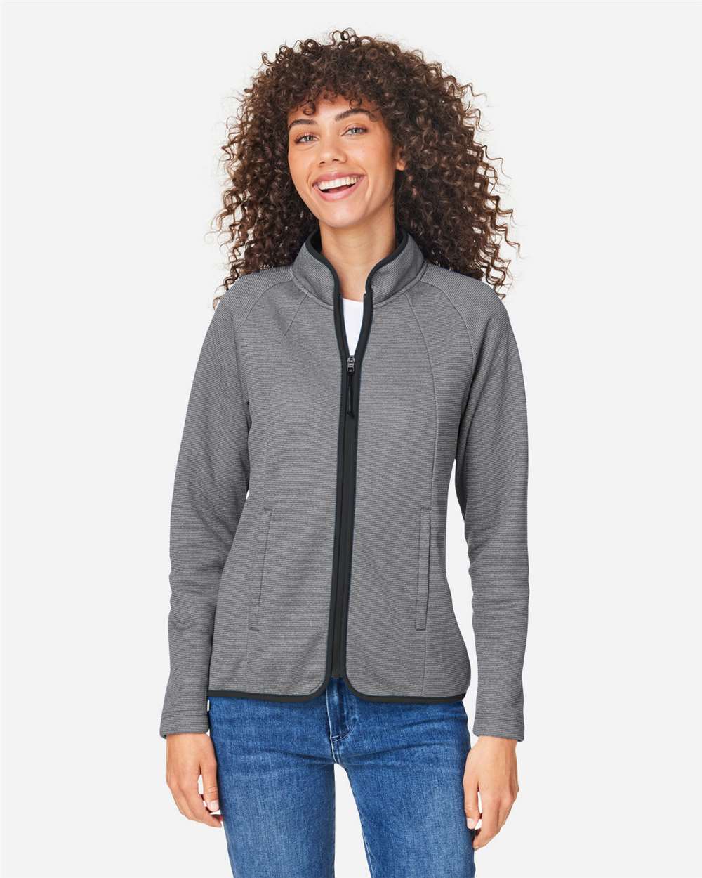 CORE365-CE72W-Women's Venture Heathered Stripe Full-Zip - Image 4