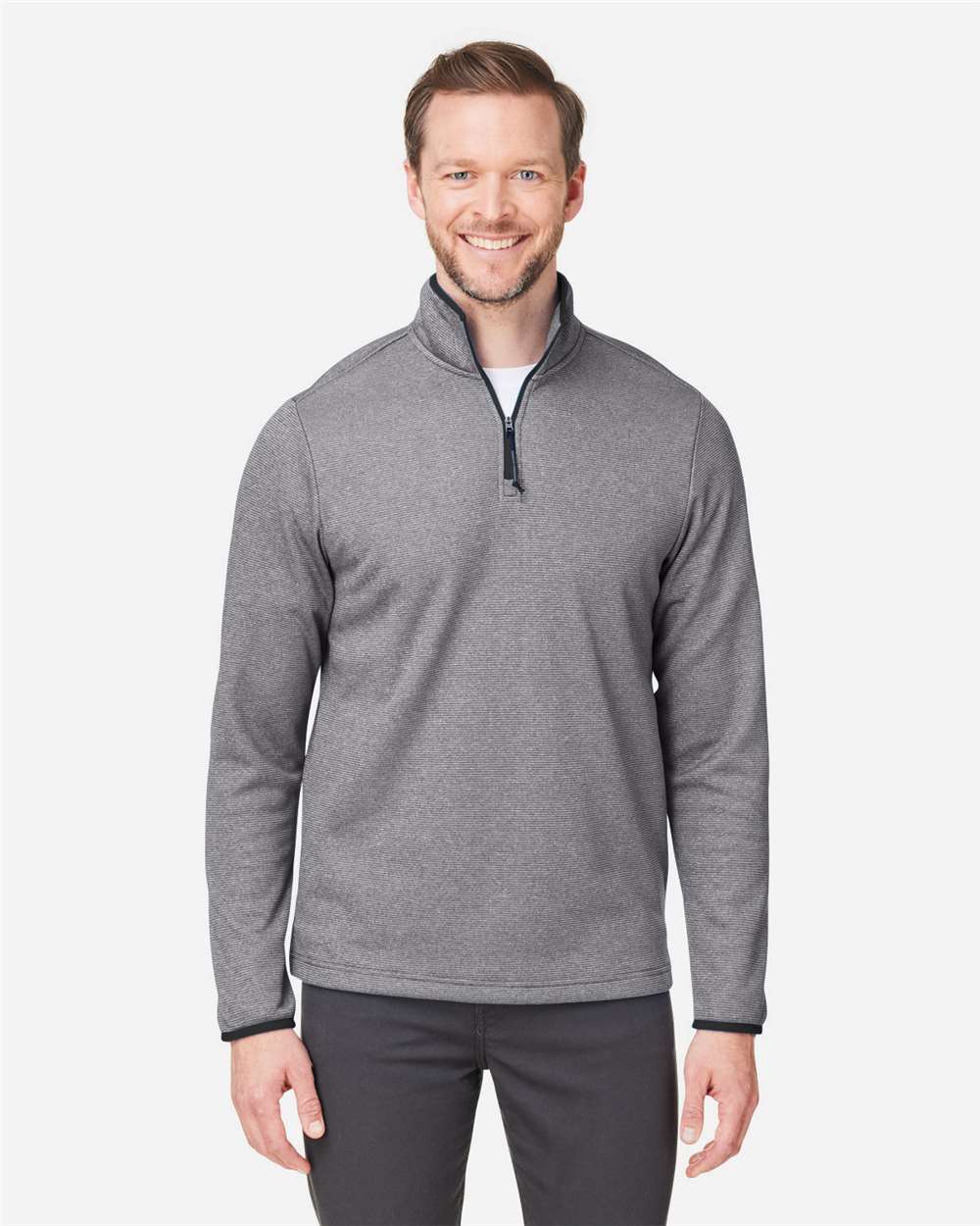 CORE365-CE73-Men's Venture Heathered Stripe Quarter-Zip Pullover - Image 4
