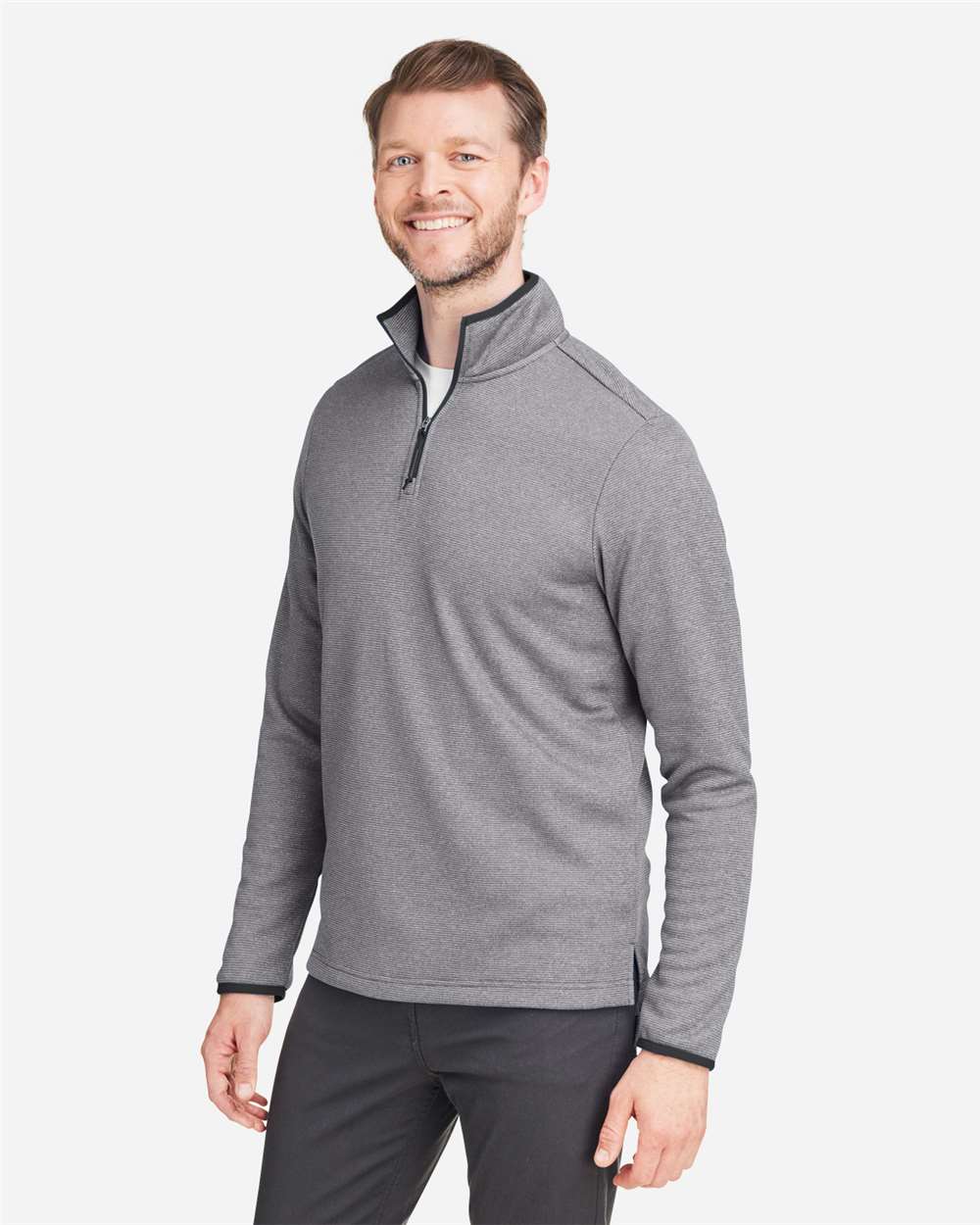 CORE365-CE73-Men's Venture Heathered Stripe Quarter-Zip Pullover - Image 5