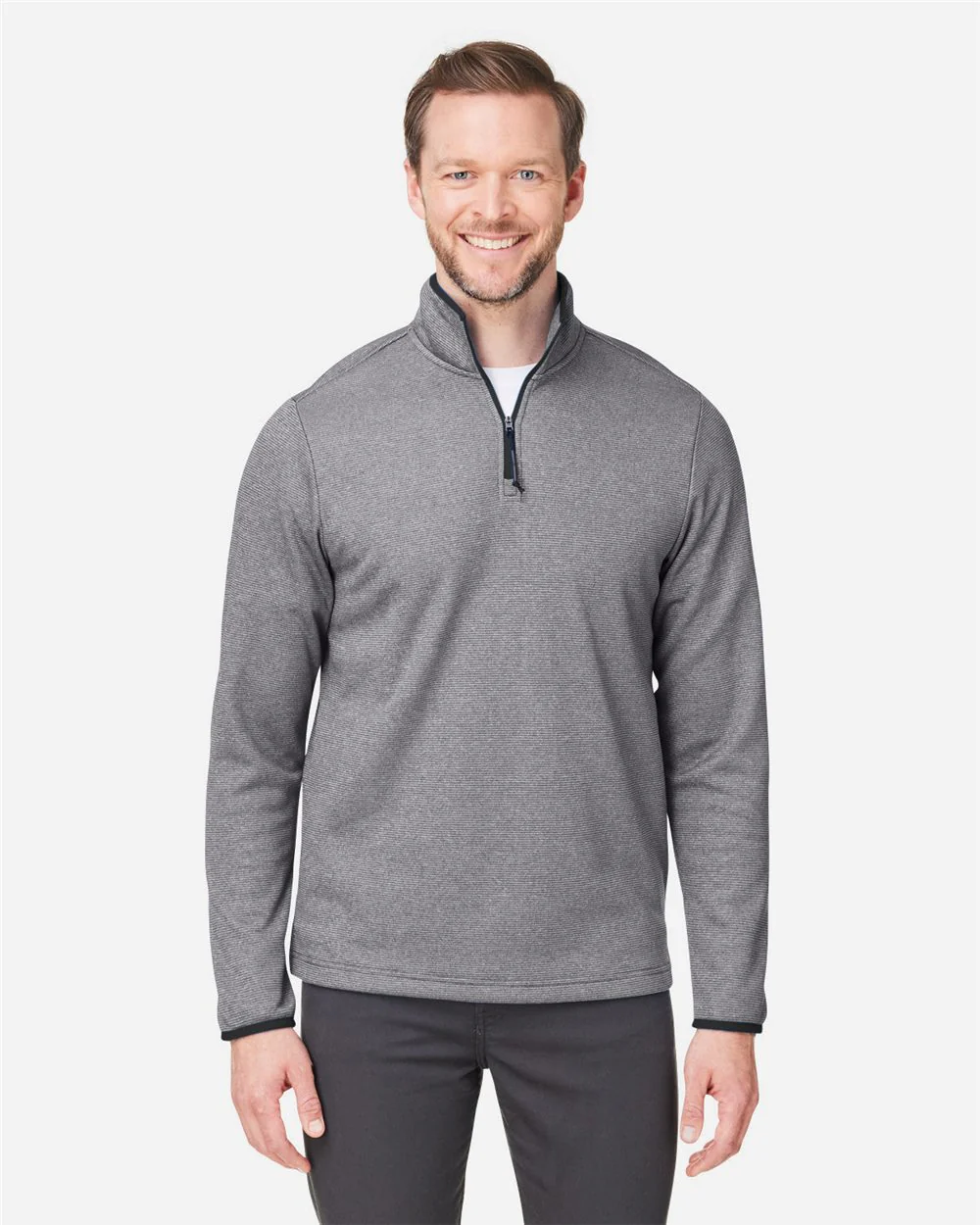 CORE365-CE73-Men's Venture Heathered Stripe Quarter-Zip Pullover - Image 7