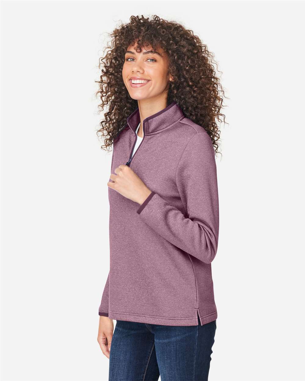 CORE365-CE73W-Women's Venture Heathered Stripe Quarter-Zip Pullover - Image 12