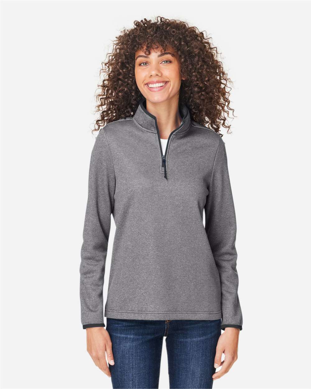 CORE365-CE73W-Women's Venture Heathered Stripe Quarter-Zip Pullover - Image 4
