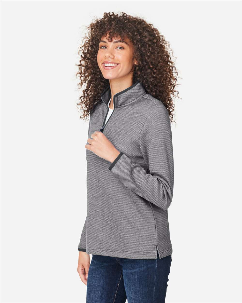 CORE365-CE73W-Women's Venture Heathered Stripe Quarter-Zip Pullover - Image 5