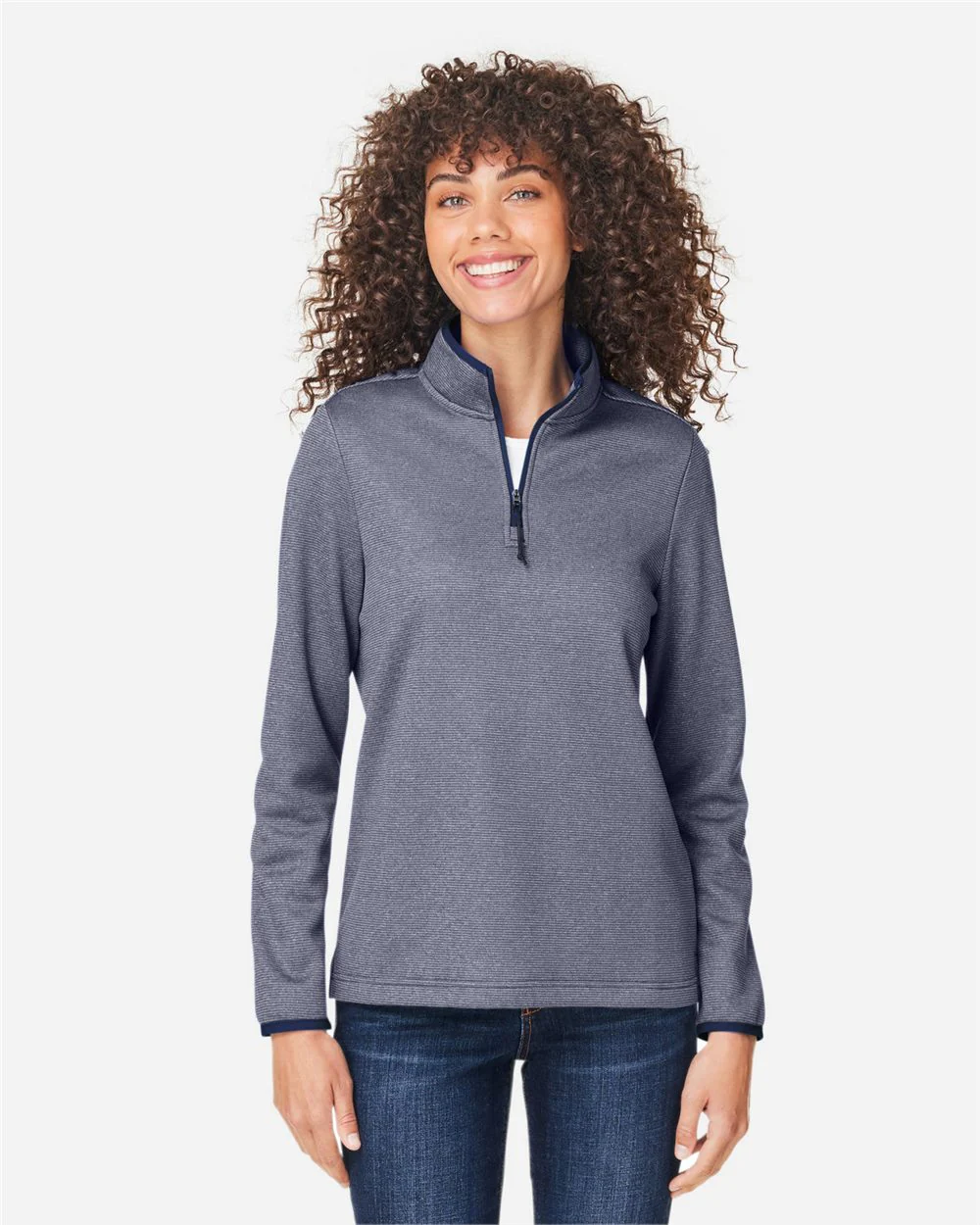 CORE365-CE73W-Women's Venture Heathered Stripe Quarter-Zip Pullover - Image 7