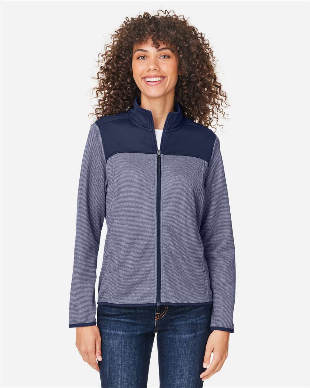 CORE365-CE74W-Women's Venture Heathered Stripe Hybrid Jacket - Image 11