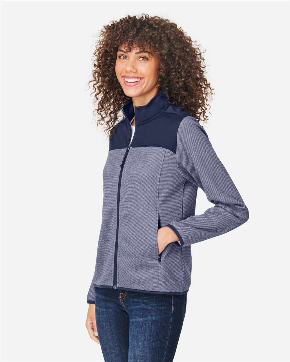 CORE365-CE74W-Women's Venture Heathered Stripe Hybrid Jacket - Image 12