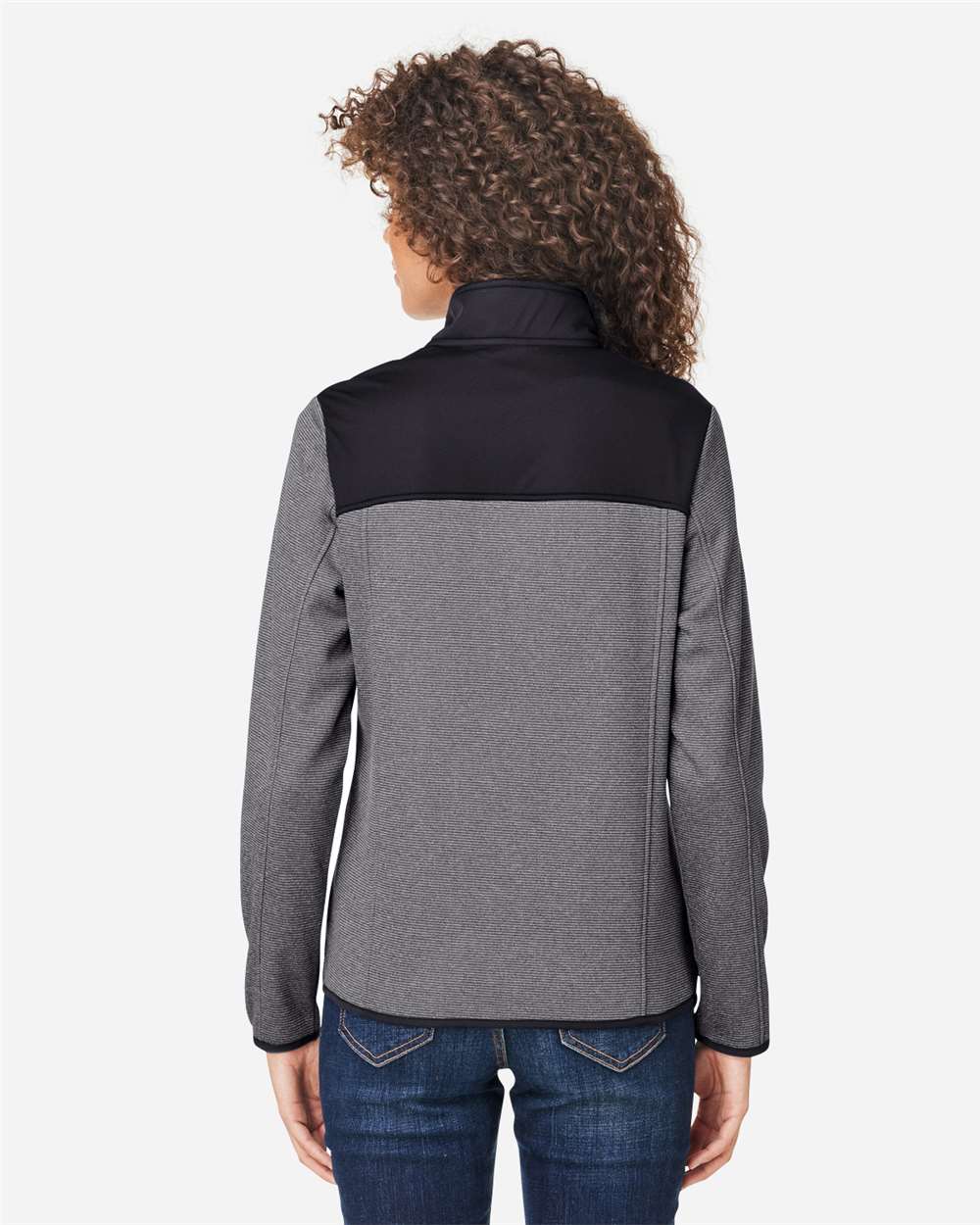 CORE365-CE74W-Women's Venture Heathered Stripe Hybrid Jacket - Image 6