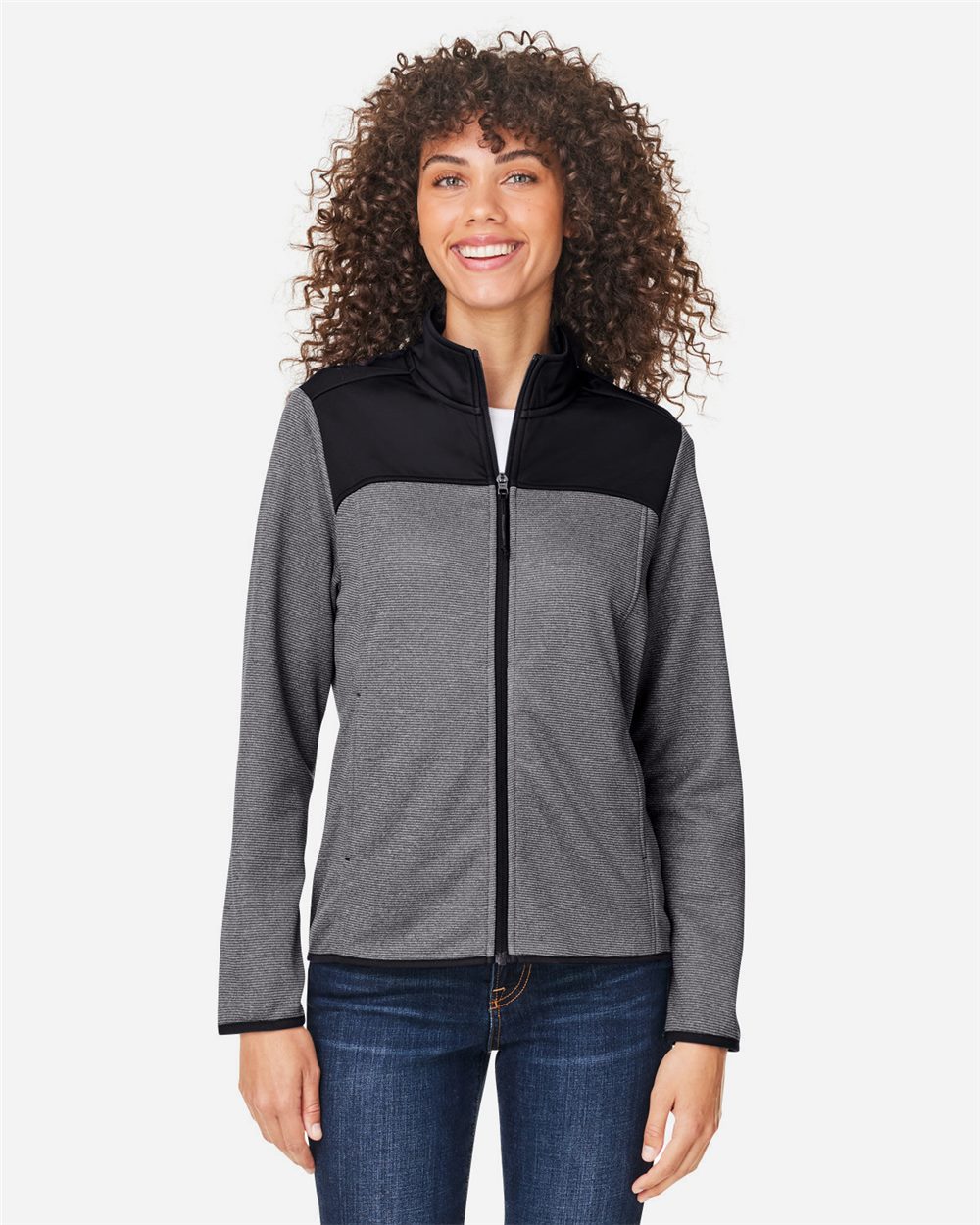CORE365-CE74W-Women's Venture Heathered Stripe Hybrid Jacket - Image 7