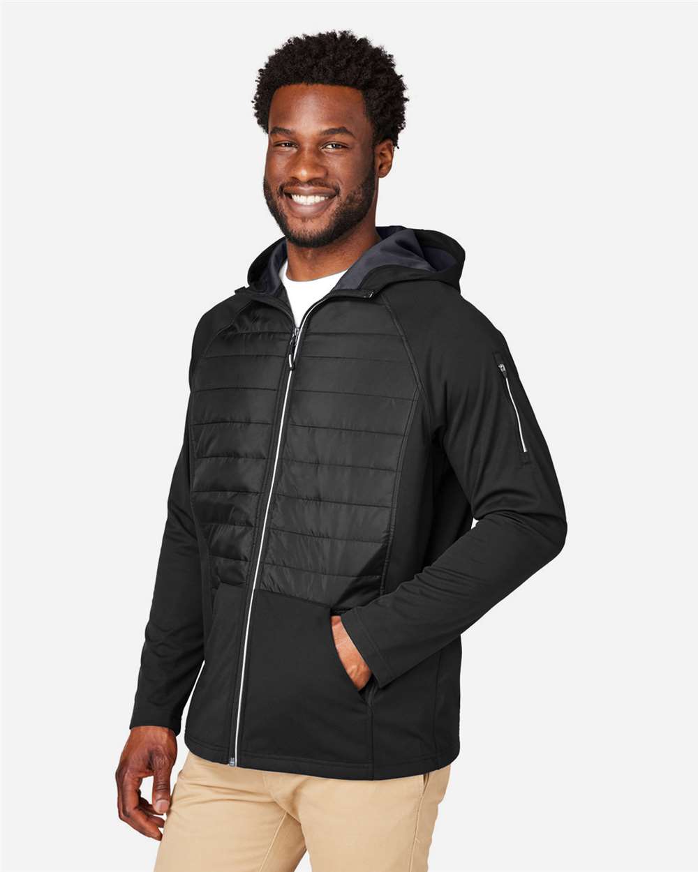 CORE365-CE808-Unisex Techno Lite Hybrid Hooded Jacket - Image 4